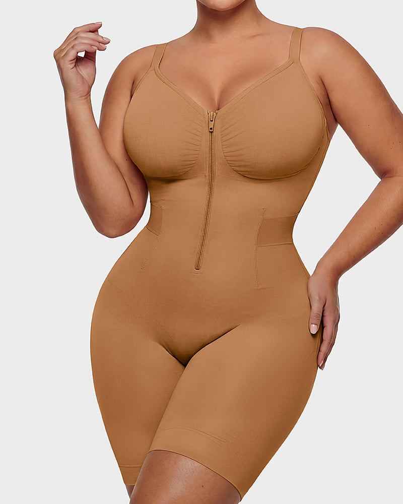 Easyslide™ Front-Zip Mid-Thigh Shapewear